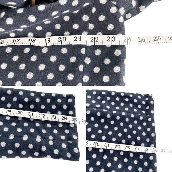 Kate Spade Wool Blend Reversible Quilted Coat Blue Polka Dot Women’s Size Large - Picture 6 of 7